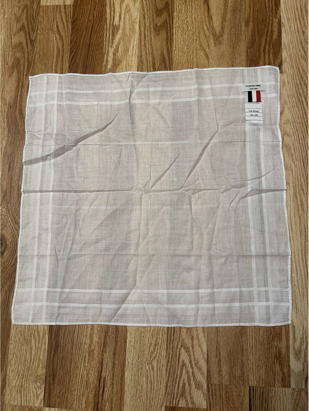 Thom Browne Subtle White Plaid Handkerchief